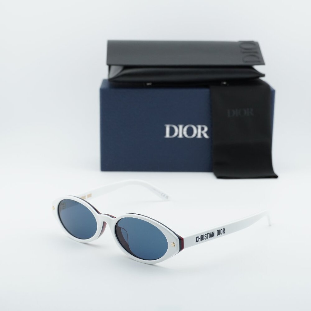 Dior DIORPACIFIC R1F 50B0 Oval Sunglasses - White/Blue